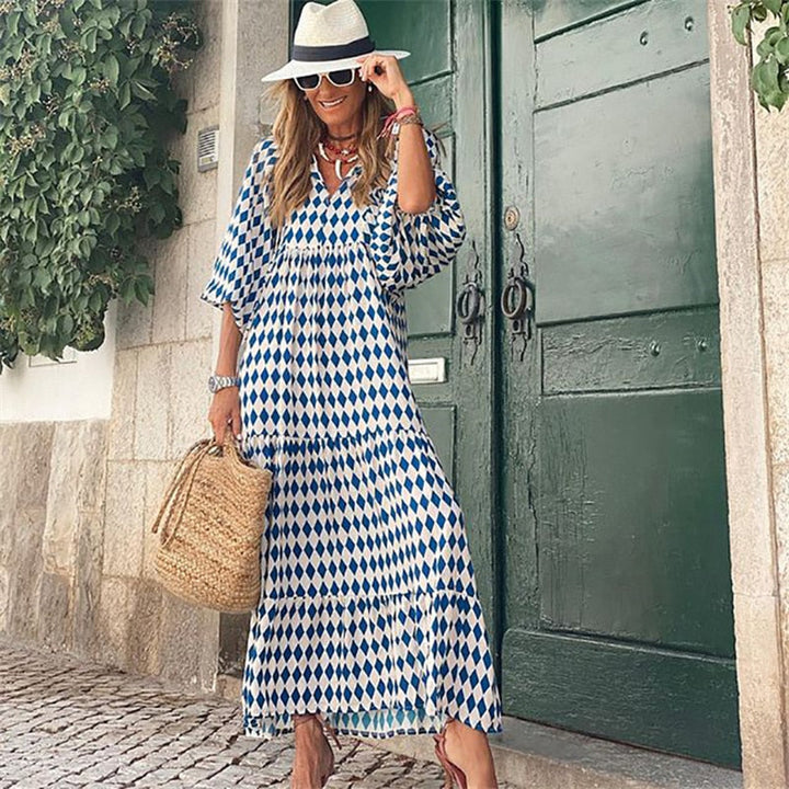 Levoire | Robe À Imprimé Rétro Bleu ciel