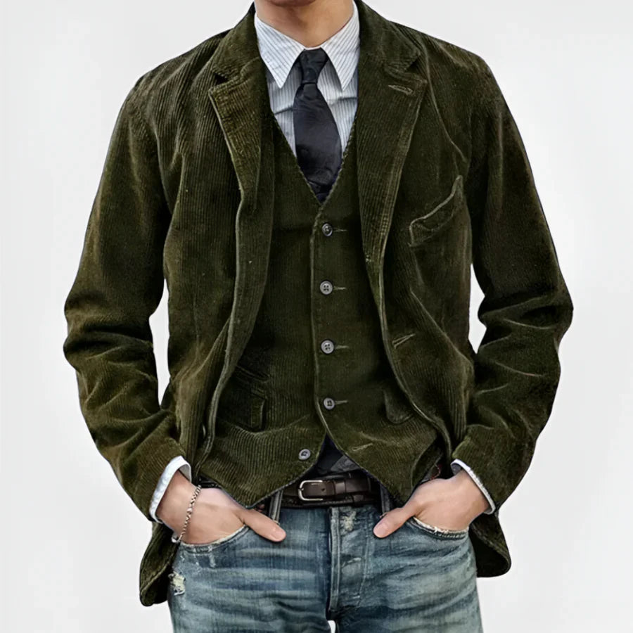 Levoire | Veste rétro et gilet Vert