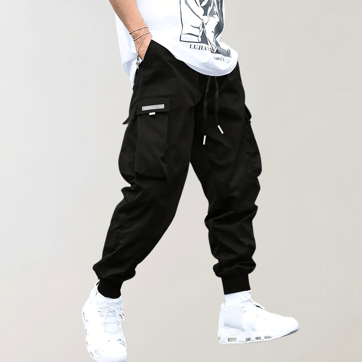 Levoire | Pantalon cargo homme Pantalon cargo décontracté Tendance Confort Poches pratiques Noir
