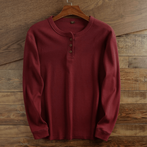 Levoire | Chemise à structure en gaufre Chemise pour hommes confortable Décontracté & Sportif Rot