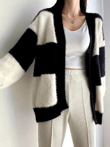Levoire | Sweat à capuche pour femmes Veste en tricot décontractée avec design bicolore Confortable et élégant
