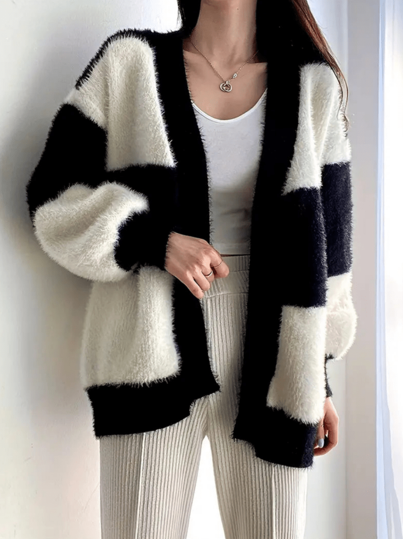 Levoire | Sweat à capuche pour femmes Veste en tricot décontractée avec design bicolore Confortable et élégant