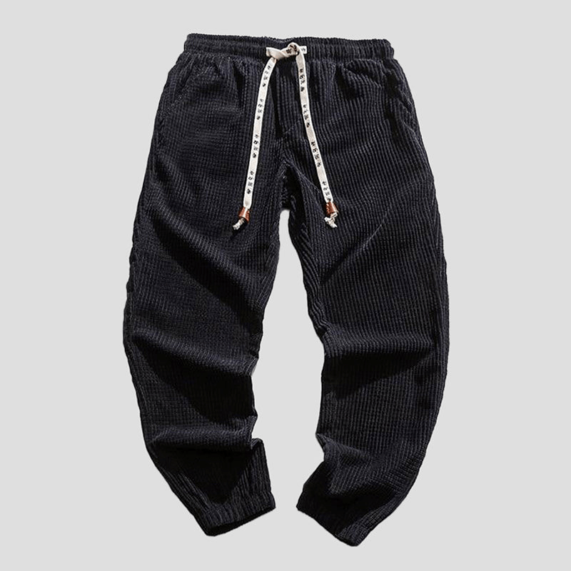 Levoire | Pantalon de jogging en velours côtelé confortable Chaleur et style à la mode Noir