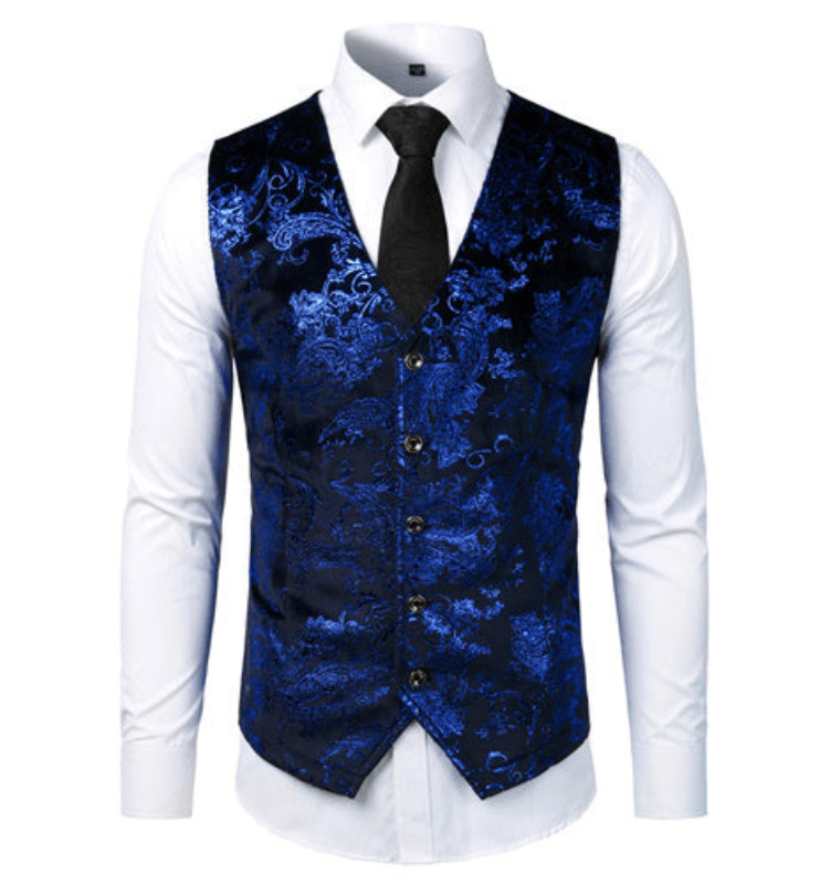 Levoire | Gilet Steampunk Vintage Homme Bleu foncé