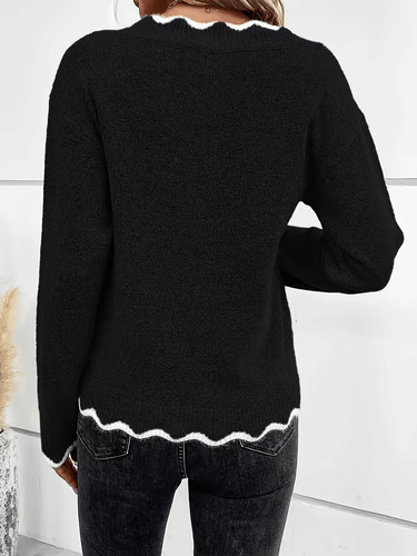 Levoire | Pull col V volant femme