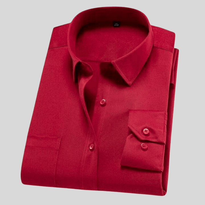 Levoire | Chemise Premium Non froissée Classique & Confortable Décontracté Rot