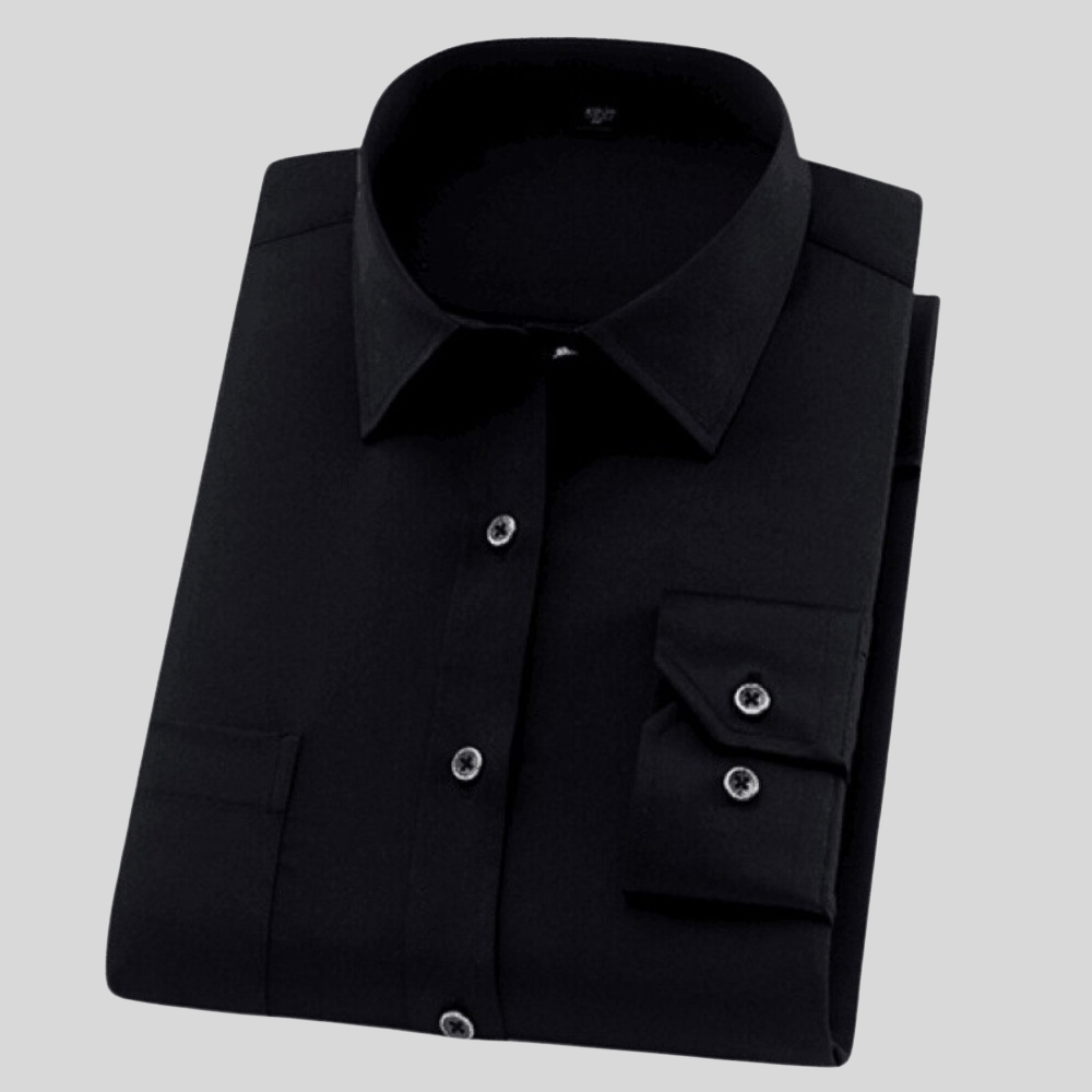 Levoire | Chemise Premium Non froissée Classique & Confortable Décontracté Noir