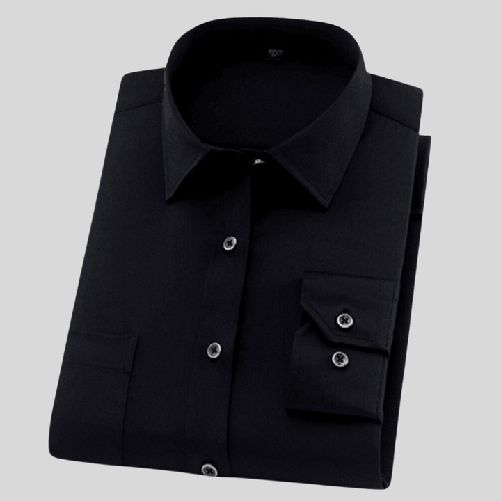 Levoire | Chemise Premium Non froissée Classique & Confortable Décontracté Noir