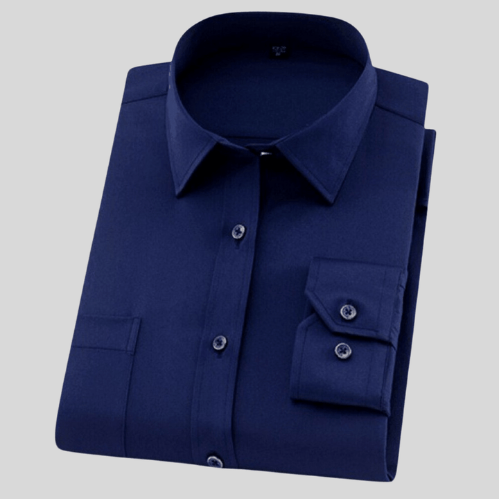 Levoire | Chemise Premium Non froissée Classique & Confortable Décontracté Bleu