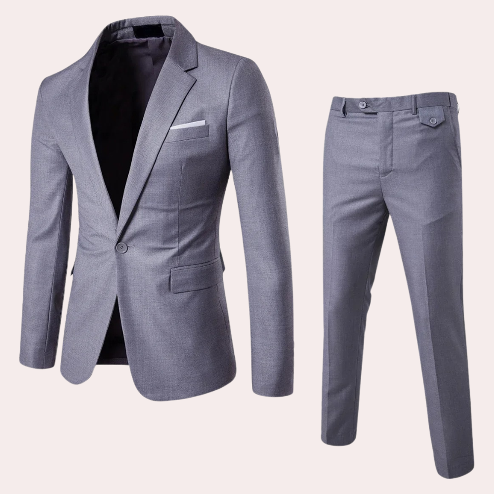 Levoire | Costume Ensemble Élégant 2 Pièces Avec Blazer Et Pantalon Gris