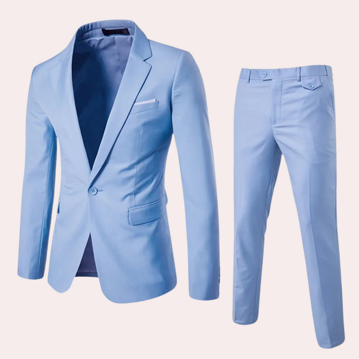 Levoire | Costume Ensemble Élégant 2 Pièces Avec Blazer Et Pantalon Bleu ciel