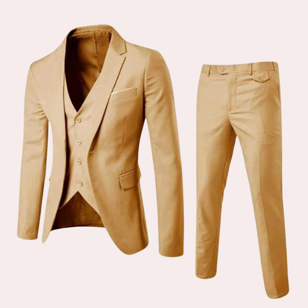 Levoire | Costume Ensemble Élégant 2 Pièces Avec Blazer Et Pantalon Khaki