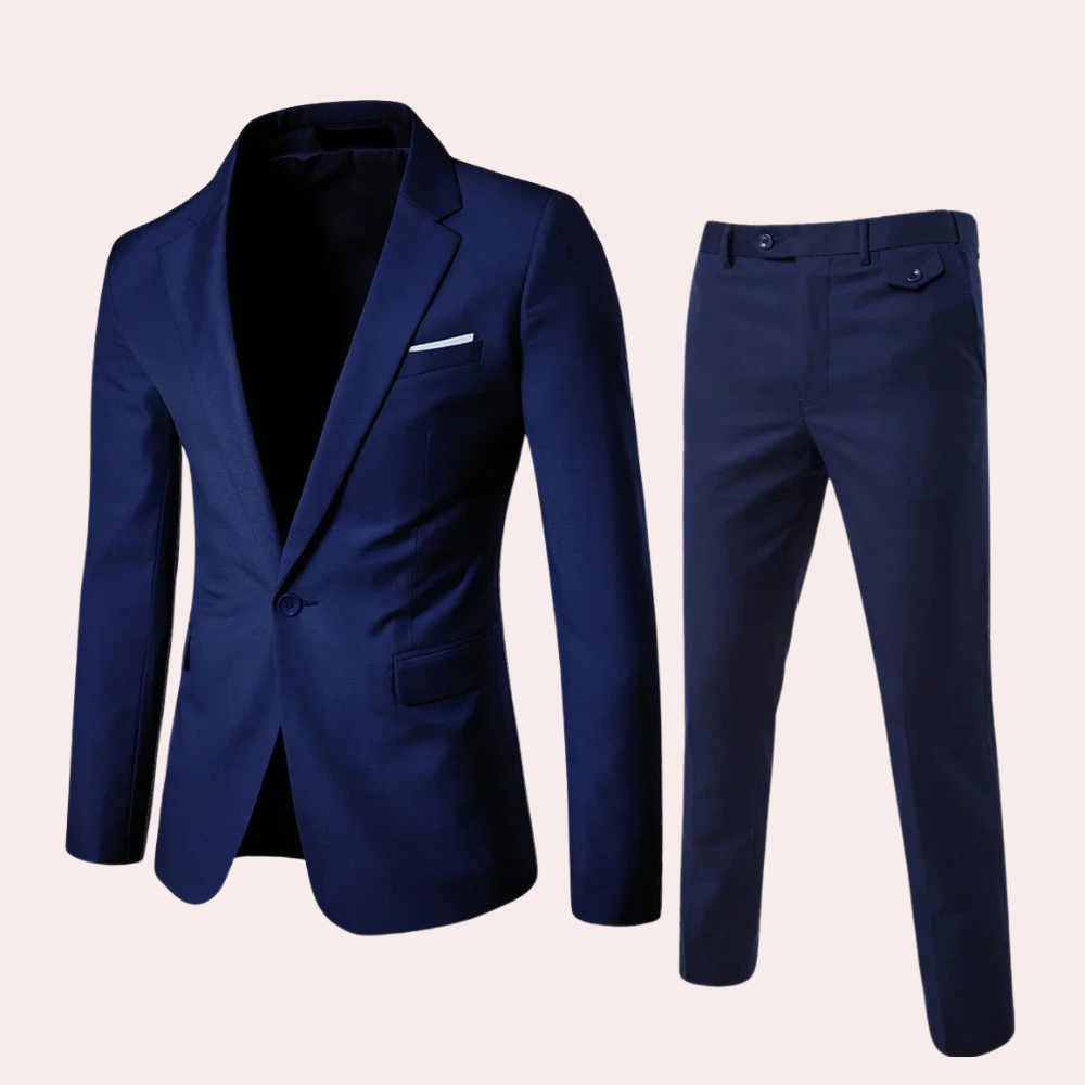 Levoire | Costume Ensemble Élégant 2 Pièces Avec Blazer Et Pantalon Bleu marine