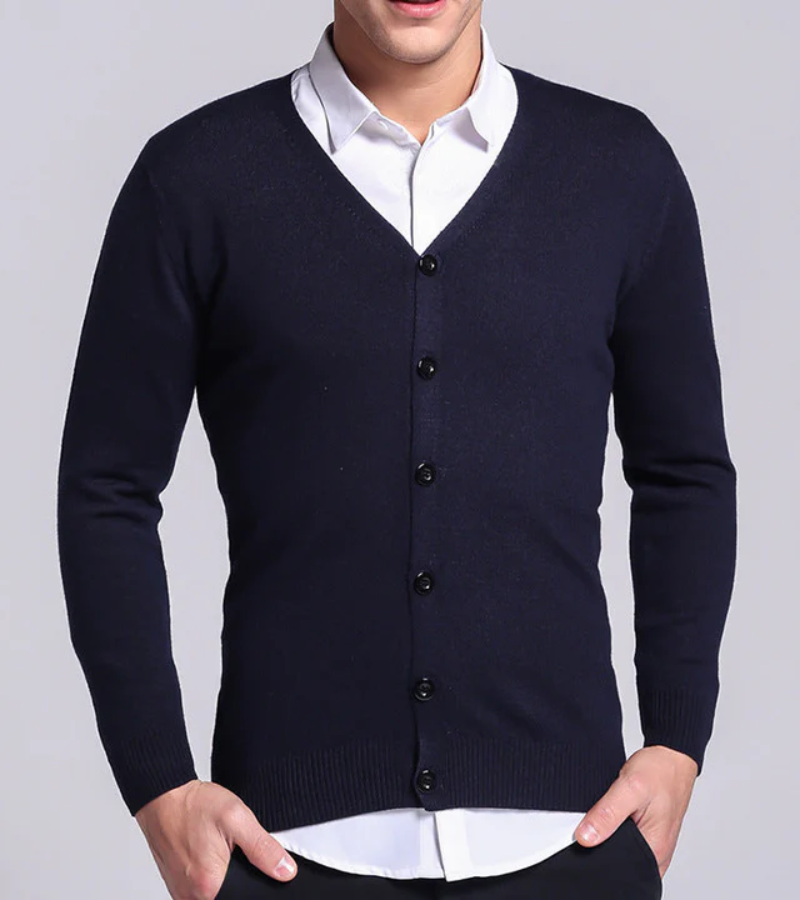 Levoire | Robe En Tricot Longue Avec Manches Longues Et Ceinture Bleu foncé