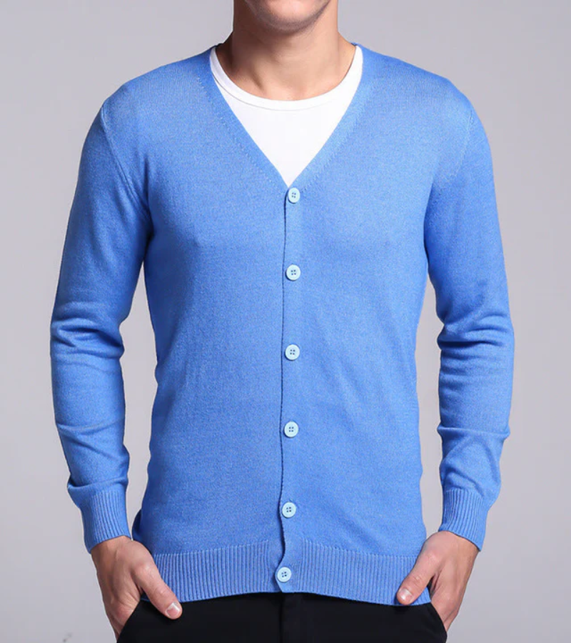 Levoire | Robe En Tricot Longue Avec Manches Longues Et Ceinture Bleu