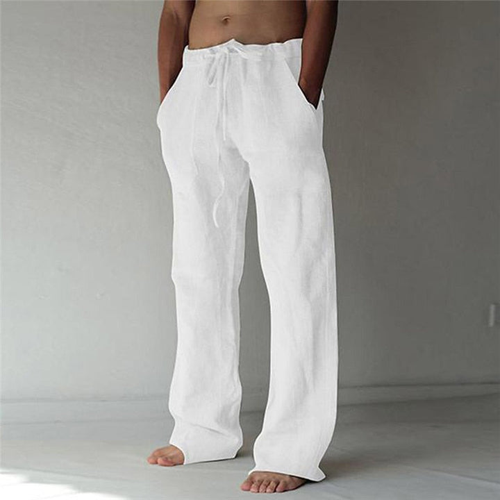 Levoire | Pantalon En Lin Style Baggy Pantalon D'Été Décontracté Et Confortable Blanc