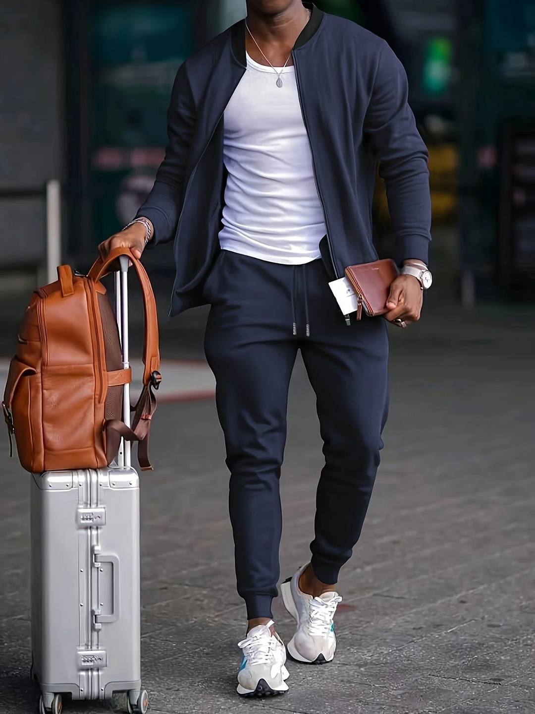 Levoire | Veste Manches Longues Avec Fermeture Éclair Et Pantalon Cordon Gris d'avoine