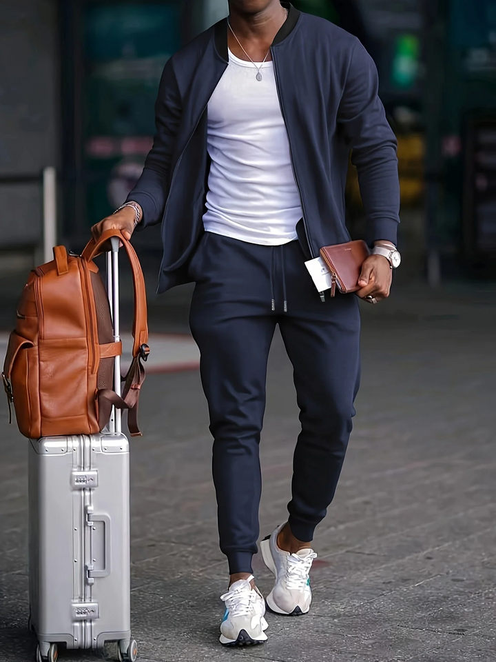 Levoire | Veste Manches Longues Avec Fermeture Éclair Et Pantalon Cordon Gris d'avoine