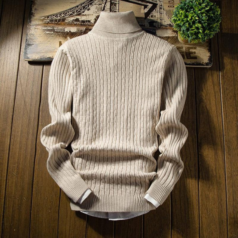 Levoire | Pull Col En Peluche À Manches Longues Chaudes Avec Des Manches Froncées Beige