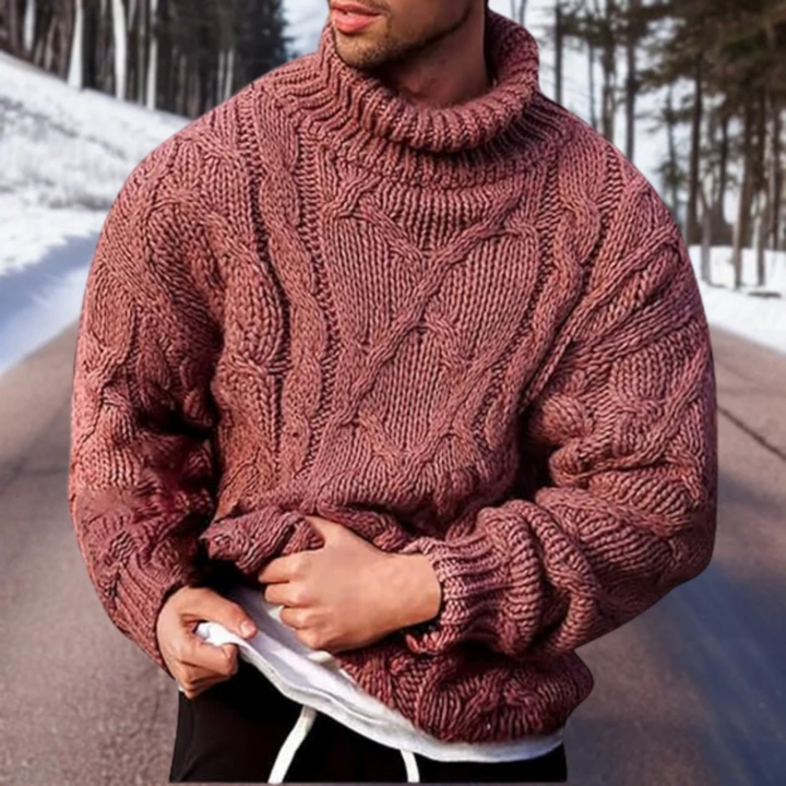 Levoire | Pull en laine chaud à col roulé loose fit Rosa
