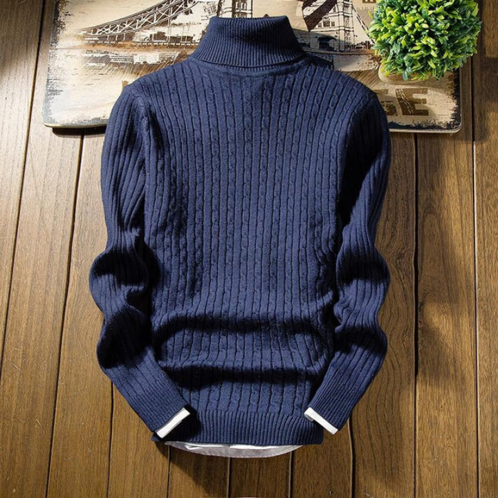 Levoire | Pull Col En Peluche À Manches Longues Chaudes Avec Des Manches Froncées Bleu