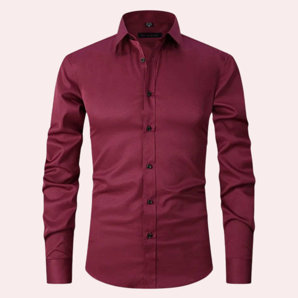 Levoire | Chemise Stretch Chemise Classique Avec Coupe Confortable Bourgogne