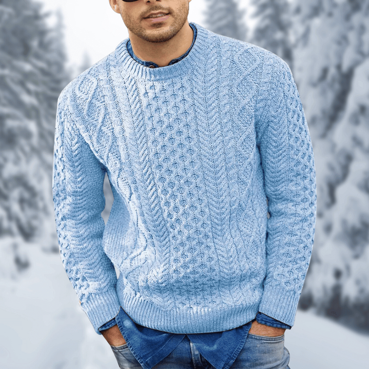 Levoire | Pull Comfortable À Manches Longues À Col Rond Bleu