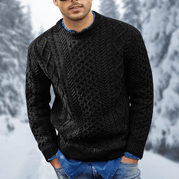 Levoire | Pull Comfortable À Manches Longues À Col Rond Noir