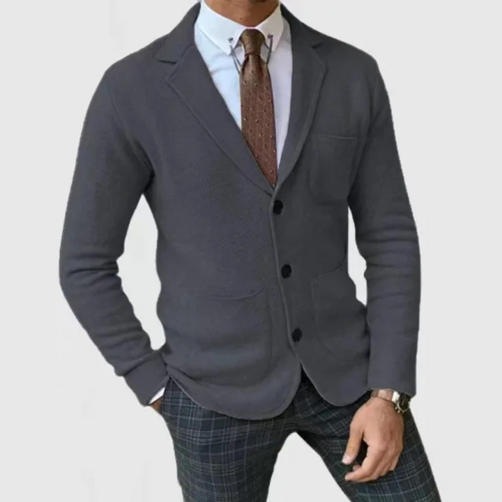 Levoire | Veste À Col Revers Réversible À Manches Longues Avec Boutons Et Poches Gris foncé