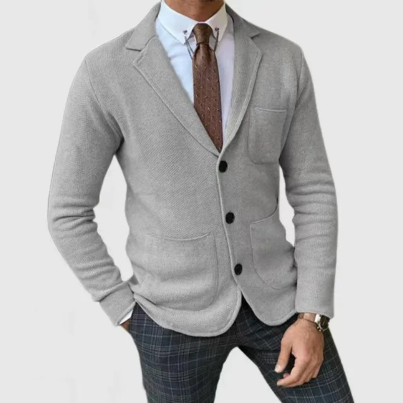 Levoire | Veste À Col Revers Réversible À Manches Longues Avec Boutons Et Poches Gris clair