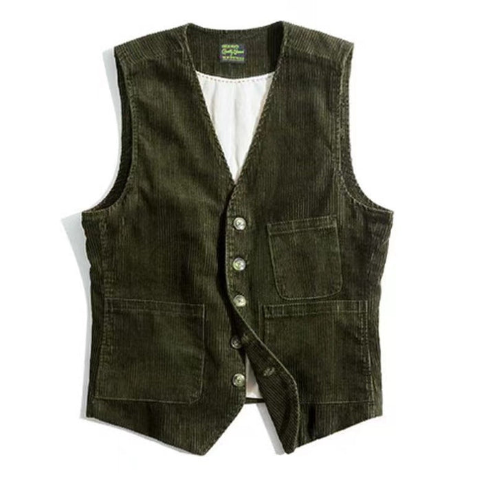 Levoire | Veste à revers Kord Vert armée (sans manches)