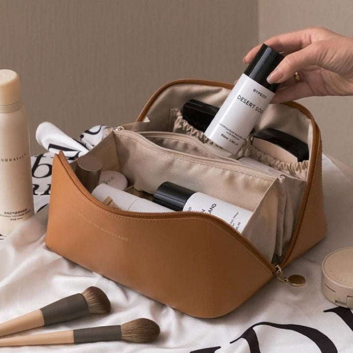 Levoire | Trousse De Maquillage Avec Plusieurs Compartiments Pour Femmes Braun