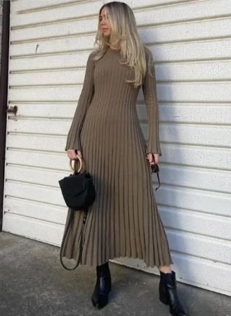 Levoire | Robe En Tricot Longue Style Pour Femmes Kaffe