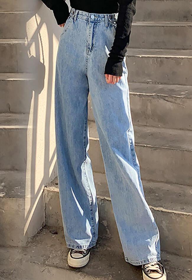 Levoire | Jean Baggy Boyfriend Taille Haute Bleu clair