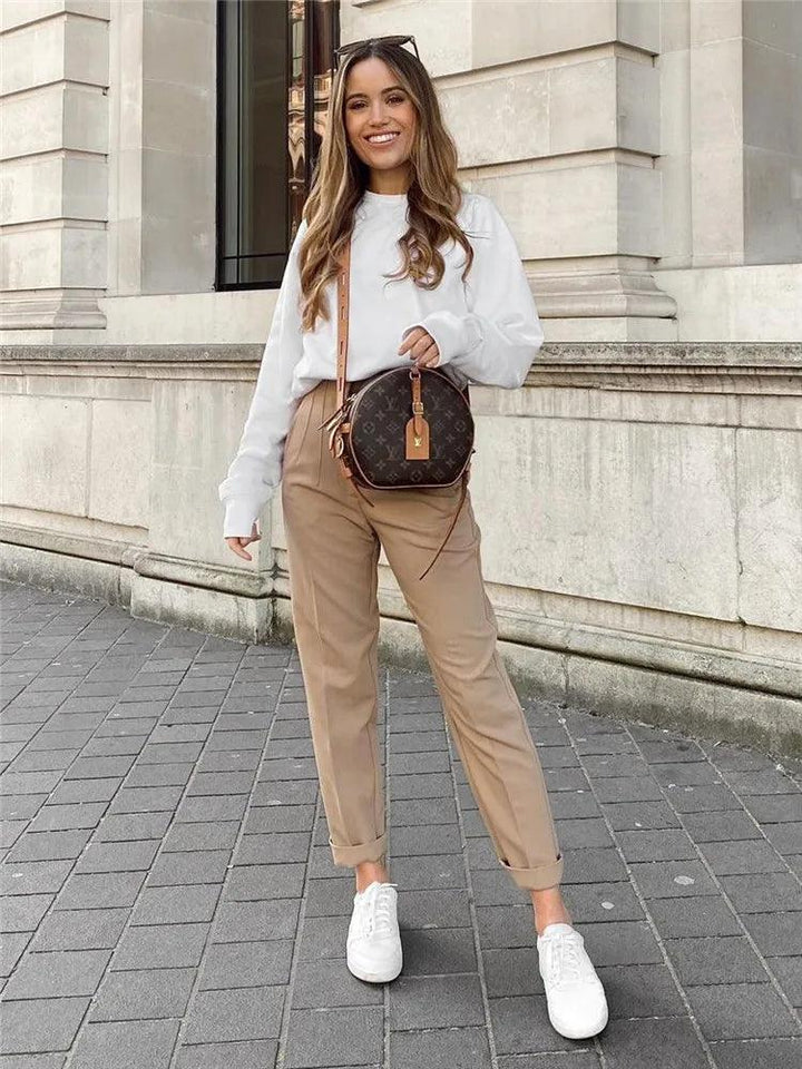 Levoire | Femme Best-Seller Pantalon Skinny Taille Haute Parfait Pour Chaque Occasion Vente Beige