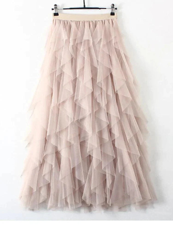 Levoire | Jupe En Tulle Plissé Taille Haute Abricot Une taille