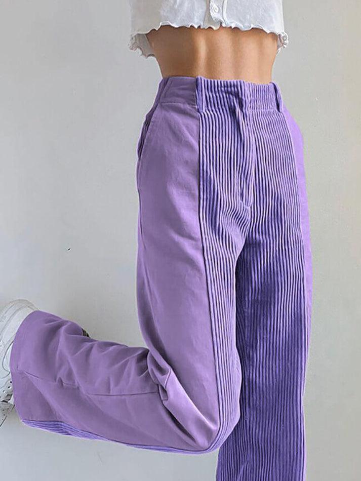 Levoire | Pantalon Large En Velours Côtelé Taille Haute Y2K