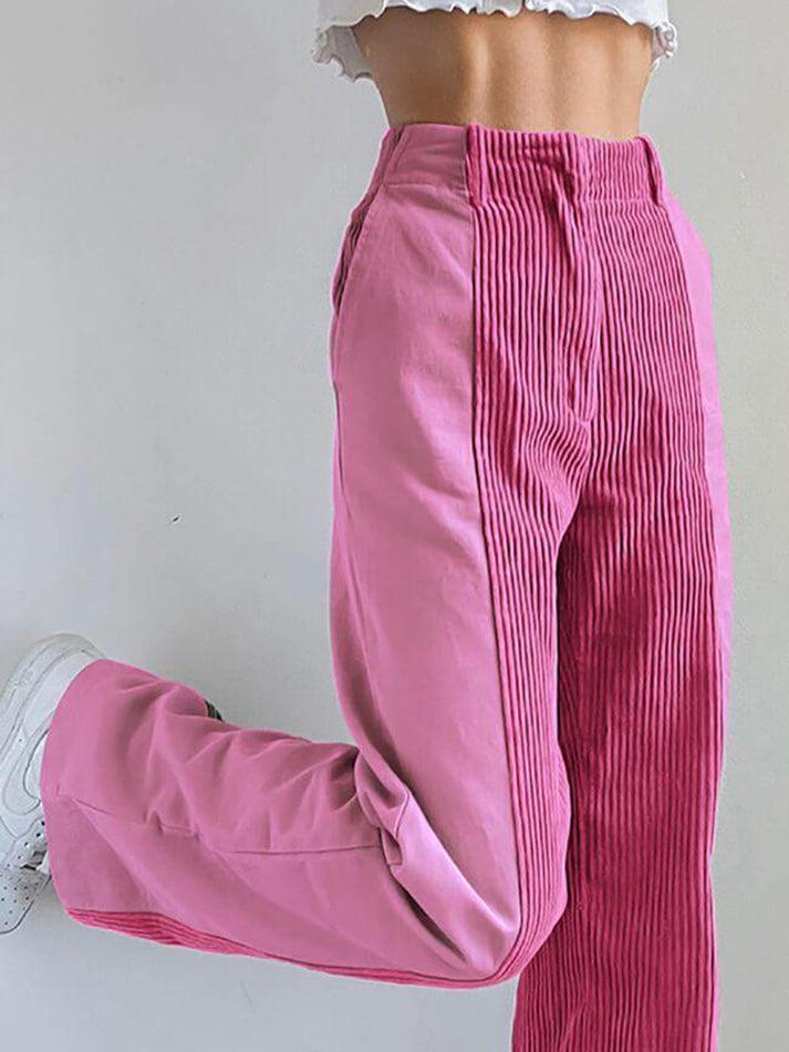 Levoire | Pantalon Large En Velours Côtelé Taille Haute Y2K