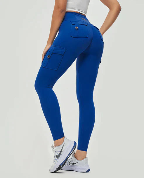 Levoire | Pantalons Cargo Taille Haute Bleu