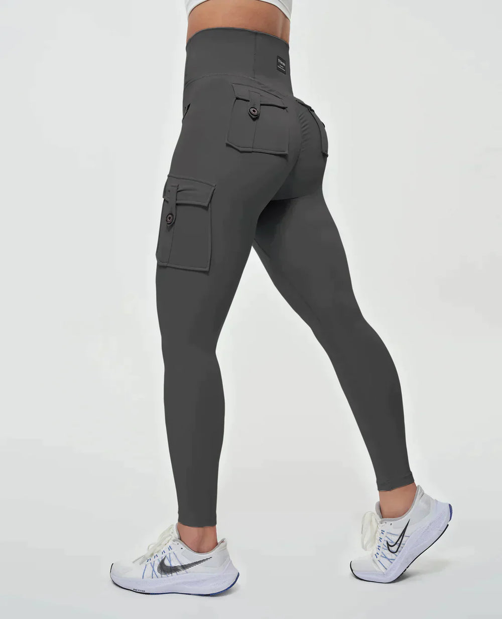Levoire | Pantalons Cargo Taille Haute Gris