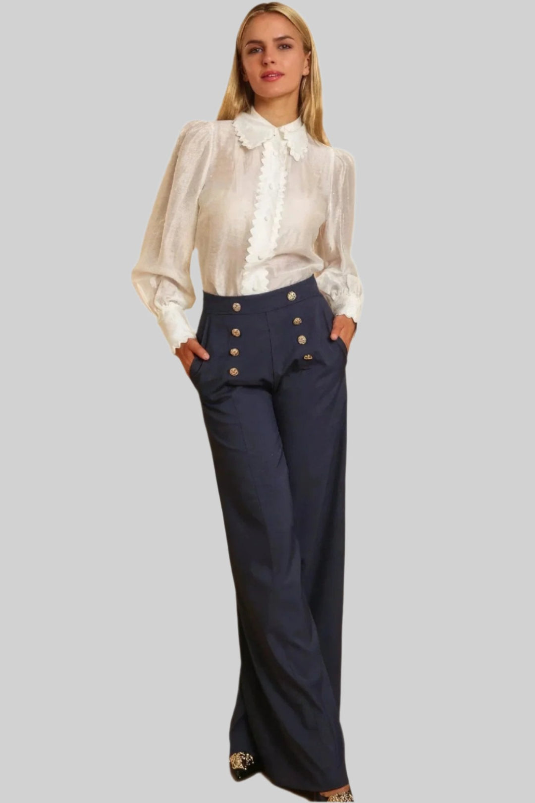 Levoire | Pantalon Élégant Taille Haute Pour Style Sophistiqué L