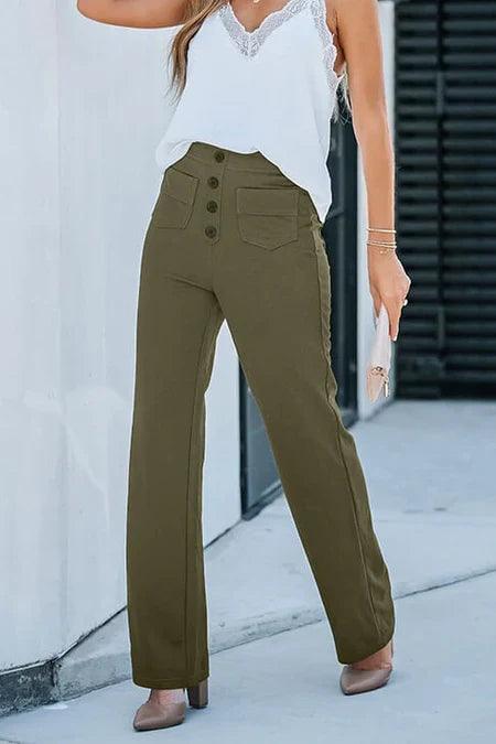 Levoire | Pantalons De Loisirs Élastiques Ajustés Pour Femmes Vert