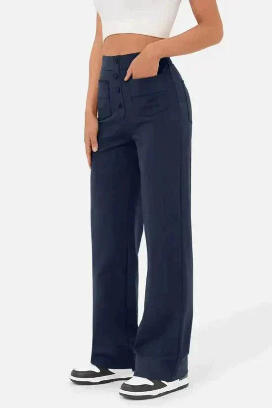 Levoire | Pantalons De Loisirs Élastiques Ajustés Pour Femmes Bleu foncé