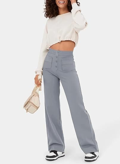 Levoire | Pantalons confortables taille haute Gris