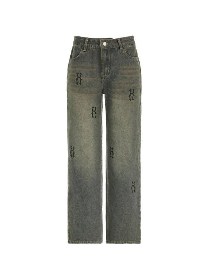 Levoire | Hip Pop Taille Basse Imprimé Boyfriend Jeans