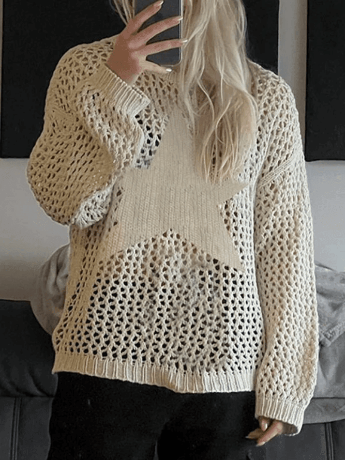 Levoire | Haut En Crochet À Étoile Évidée Beige