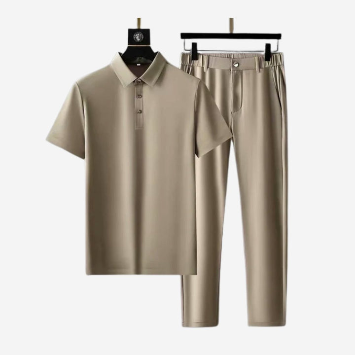 Levoire | Ensemble Élégant Composé D'Un Haut Et D'Un Pantalon Kaki