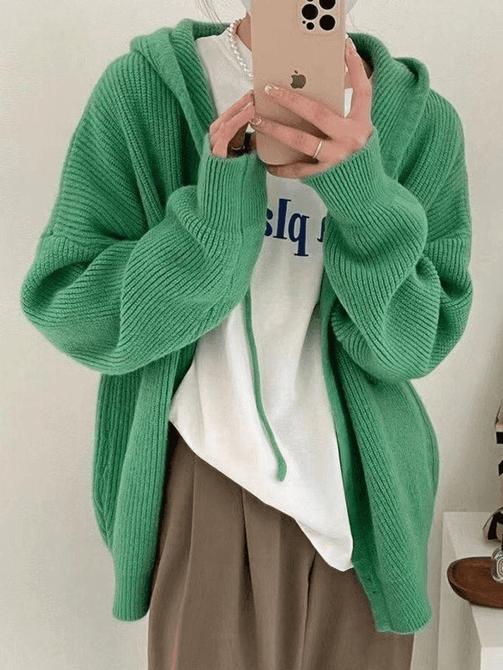 Levoire | Capuche Bouton Devant Tricot Gilet
