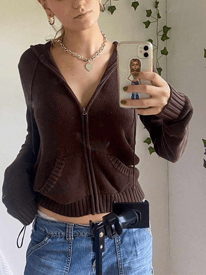 Levoire | Veste En Tricot Cropped À Capuche