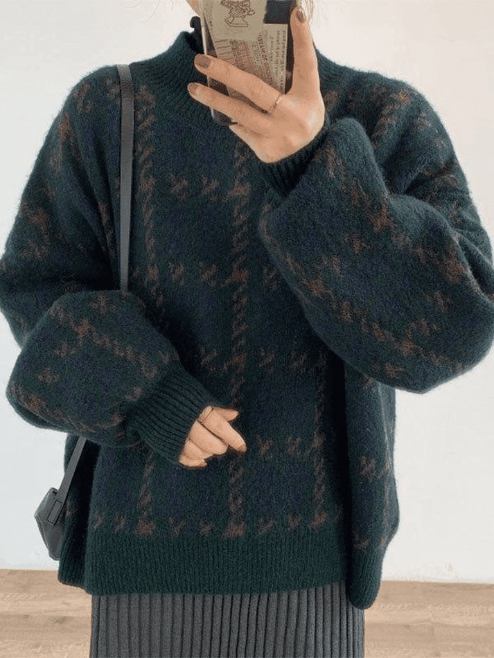 Levoire | Pull À Motif Pied-De-Poule Vert Taille unique